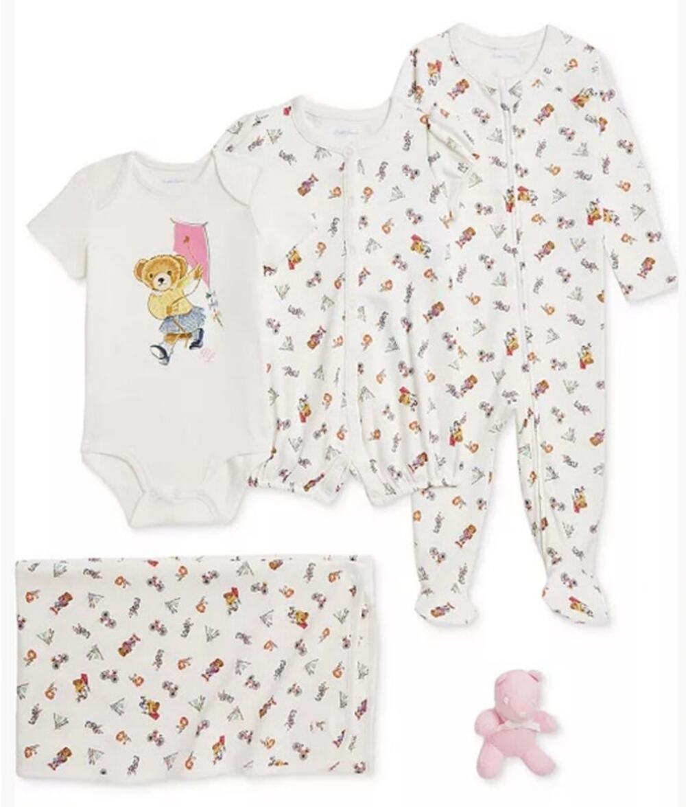 Polo Kalph Lauren Baby Girls Polo Bear Gift Set Size Newborn